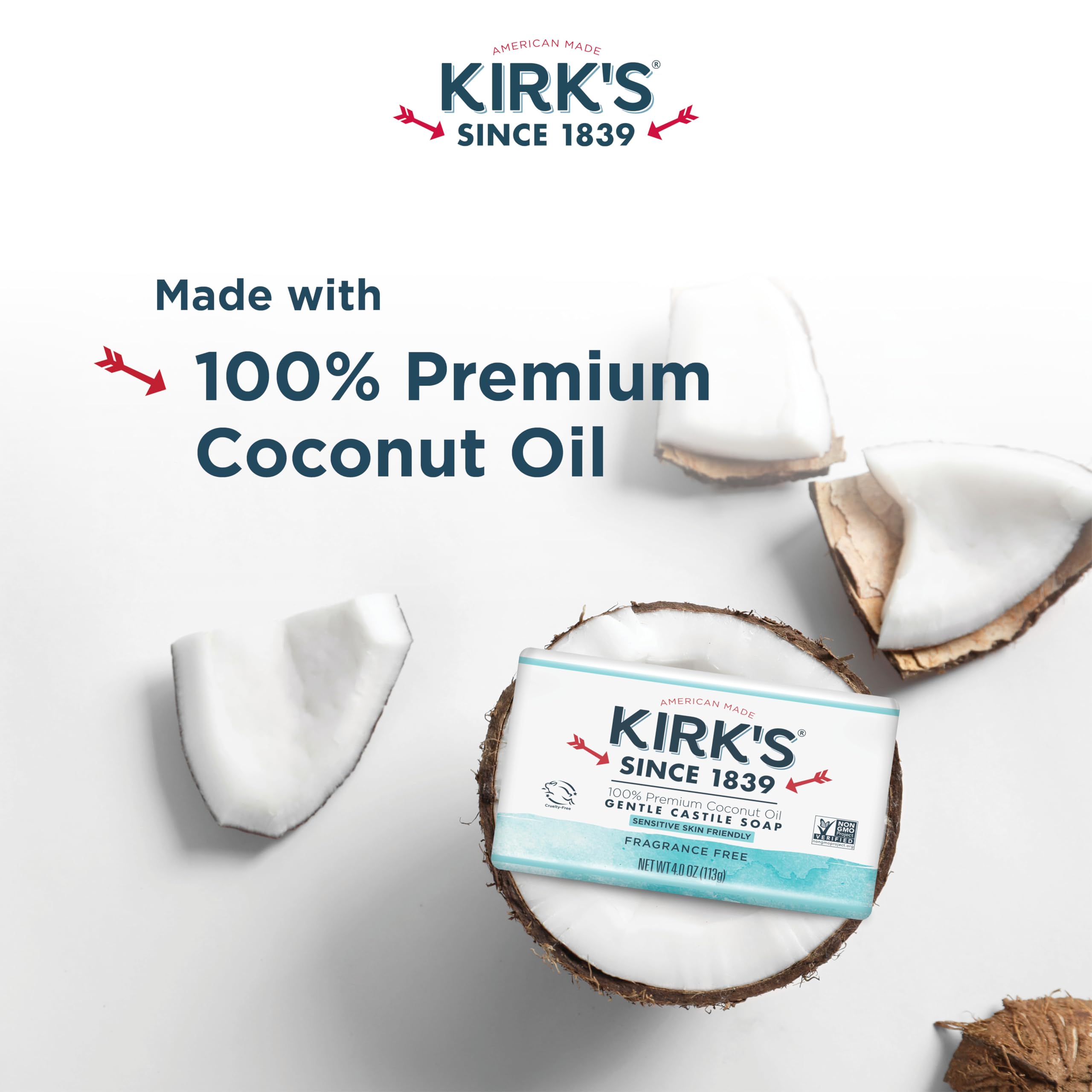 Kirk's Aceite de coco premium en fórmula vegana y suave