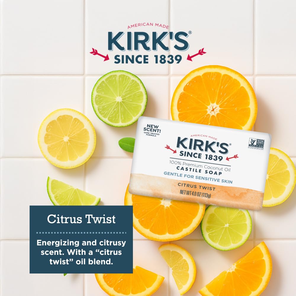 Fragancia original fresca, Kirks Castile para duchas diarias.
