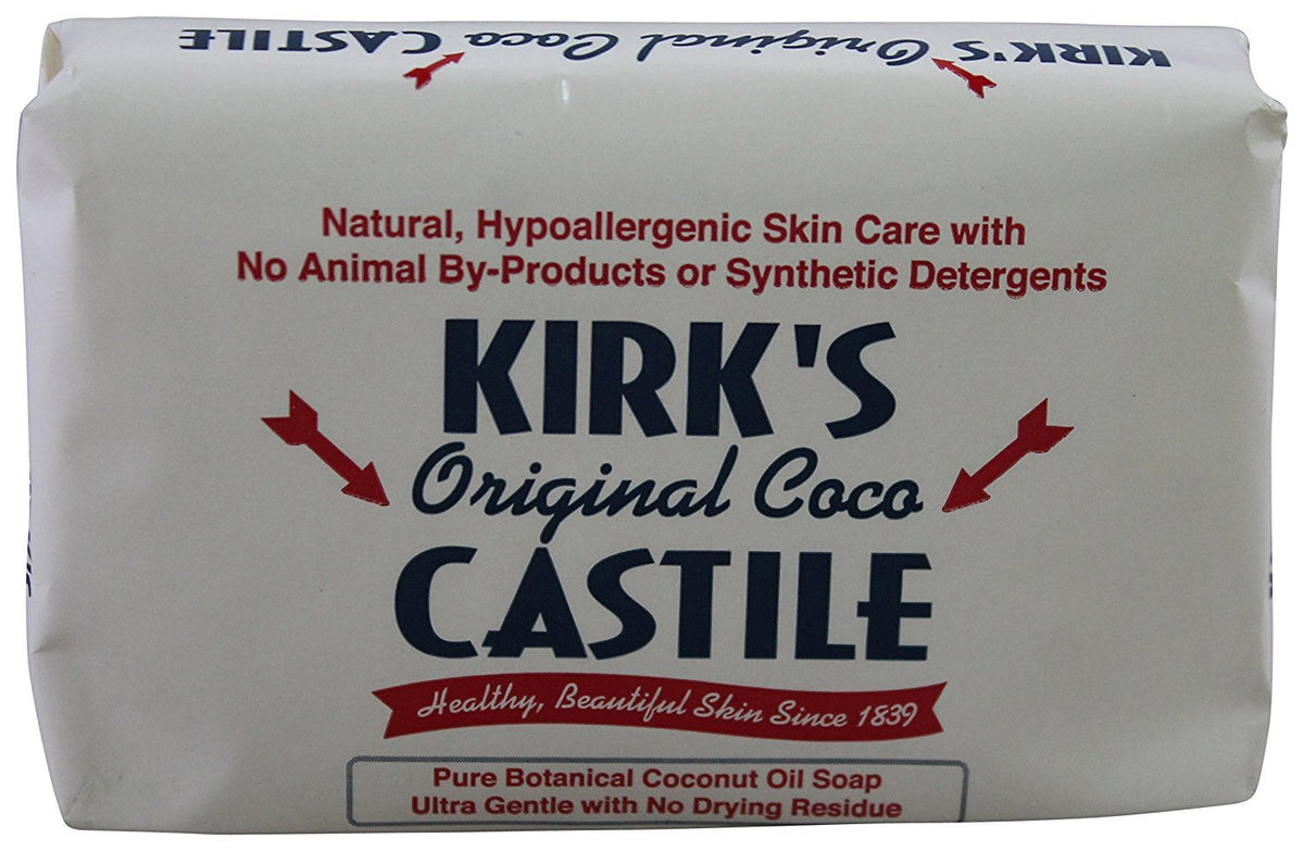 Kirk's jabón de Castilla original coco, barras paquete 12 para uso diario suave