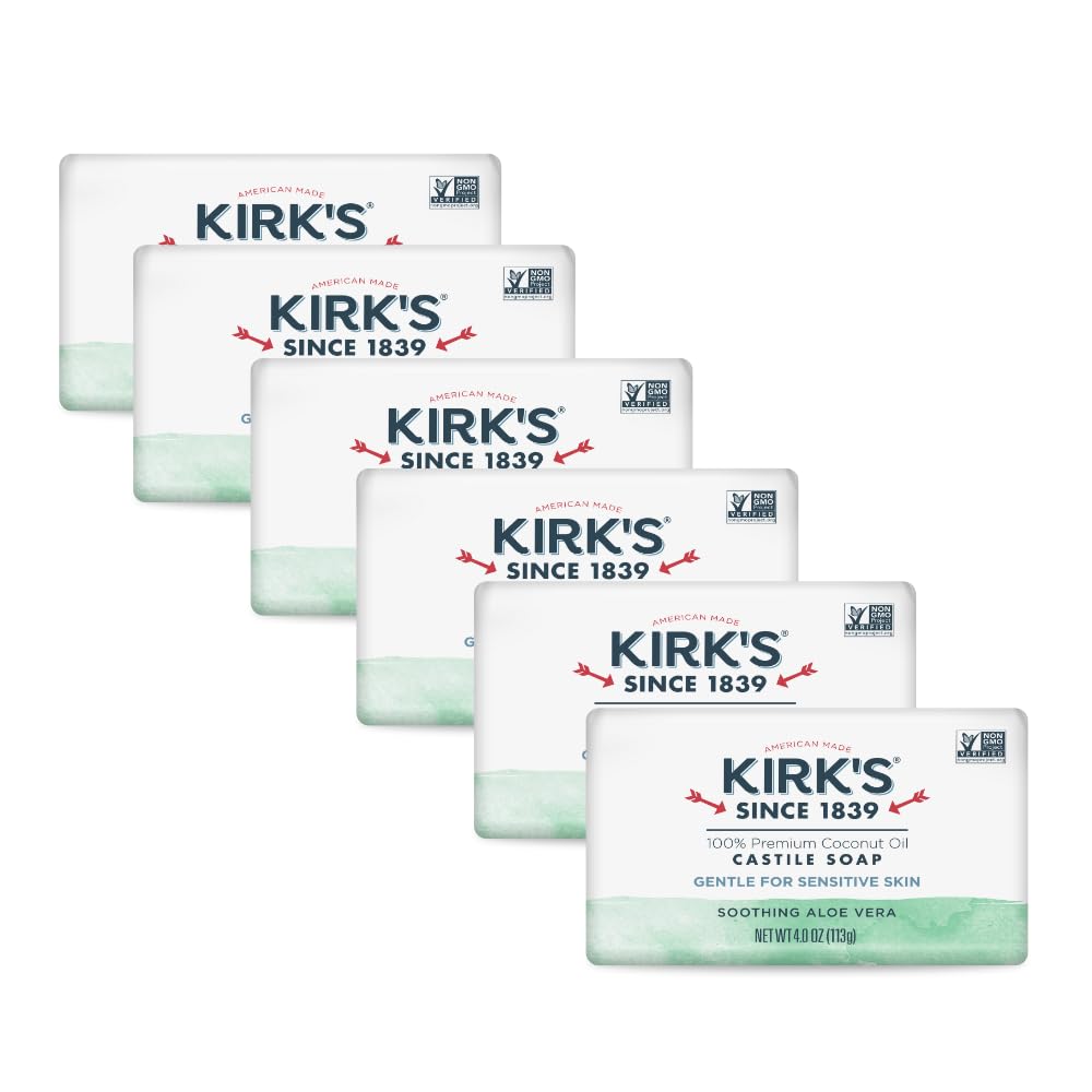 Kirks Jabón Castile: barra original fresca para piel sensible y uso diario.