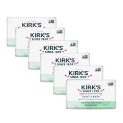 Kirks Jabón Castile: barra original fresca para piel sensible y uso diario.