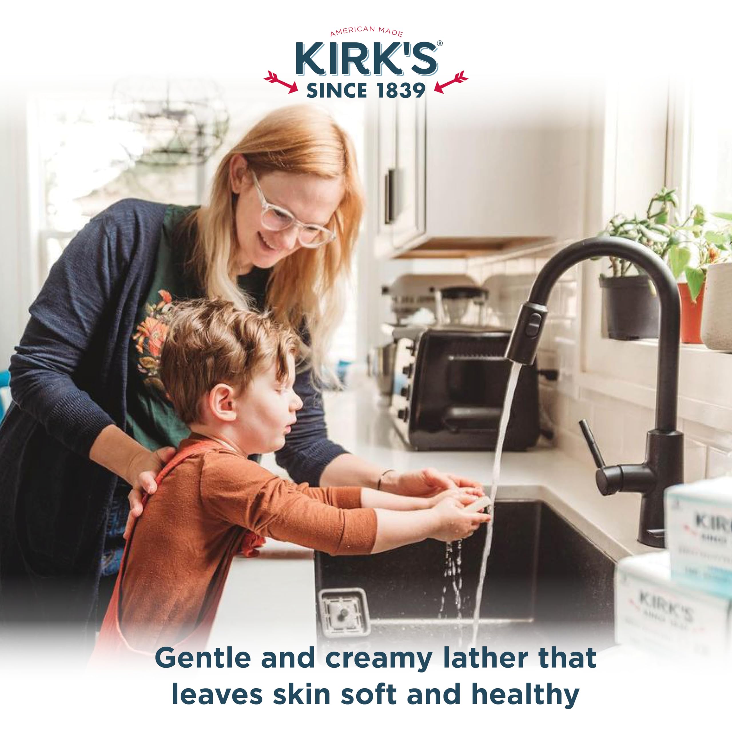 Kirk's Jabón de Castilla suave, envase sostenible para tu hogar.