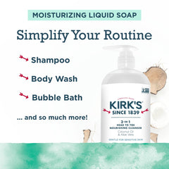 Kirks mint and eucalyptus lather close-up with refreshing scent.