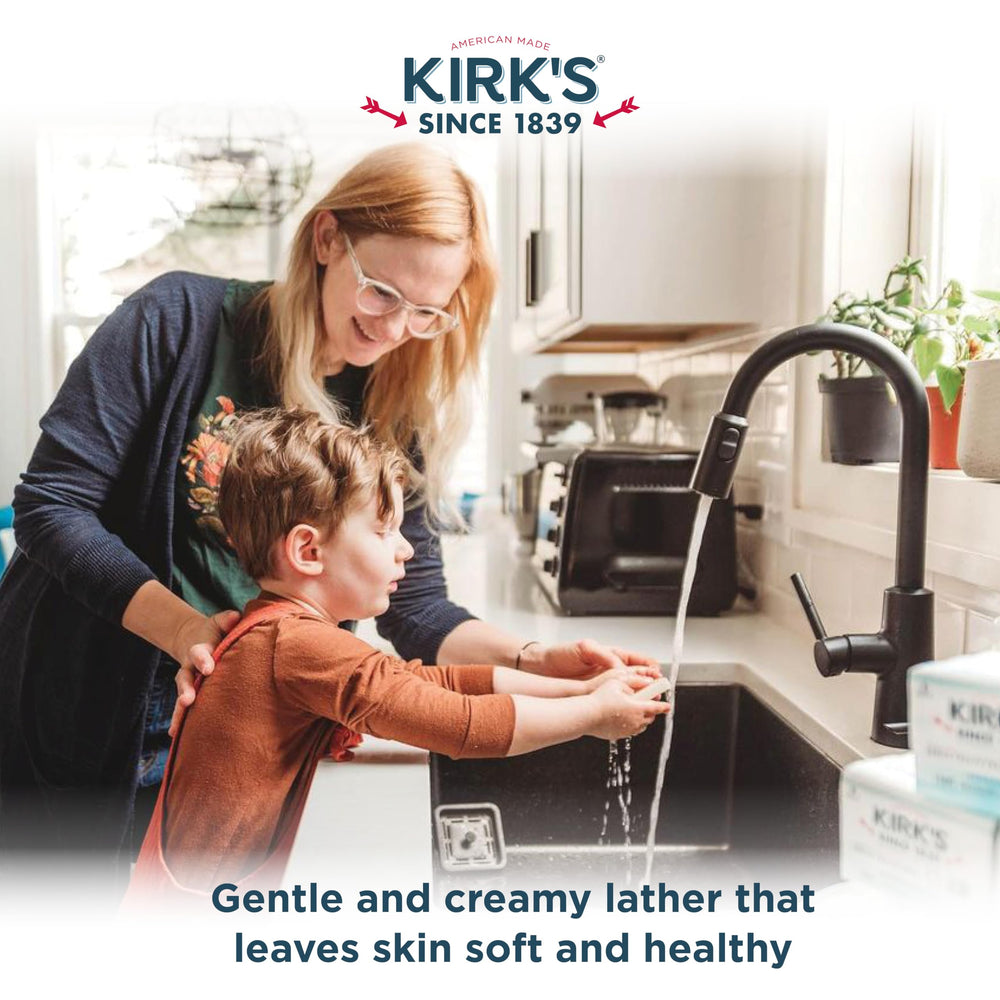 Mousse riche Kirk's Coco Castile sans parfum pour visage et corps