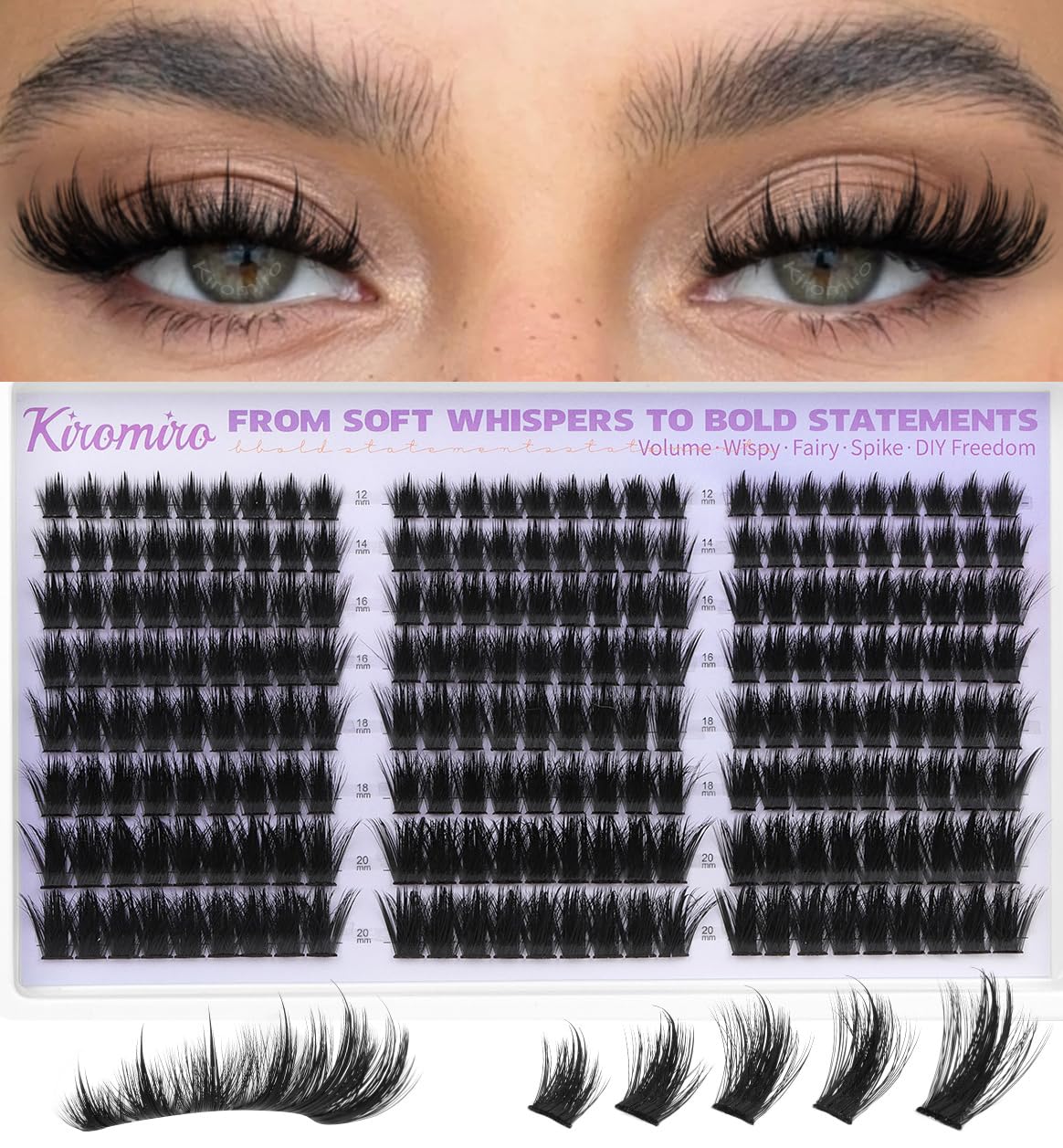 Kiromiro Lash Clusters espigas estilo manga para un look audaz