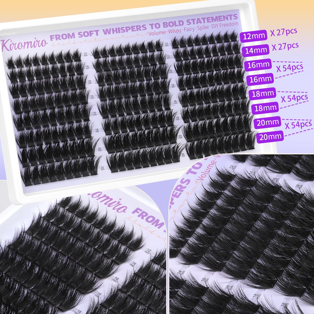Kiromiro Lash Clusters paquete de 216 piezas para variedad