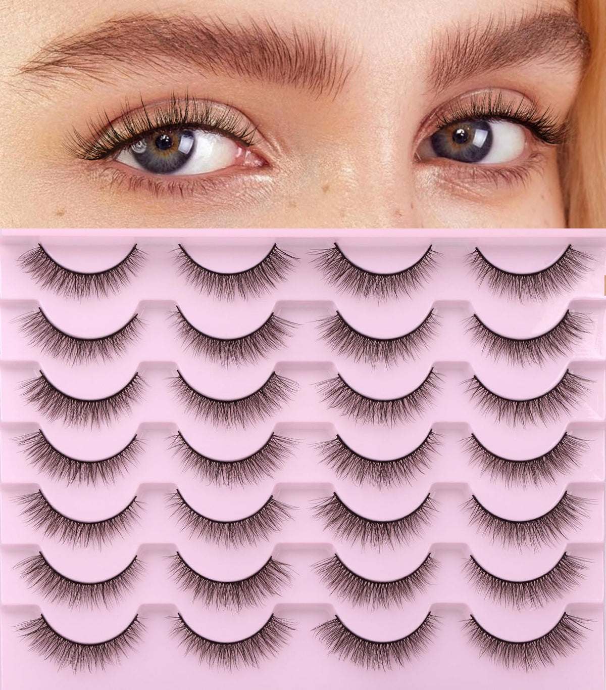Kiromiro Natural Lashes 10mm, banda de algodón suave para uso diario