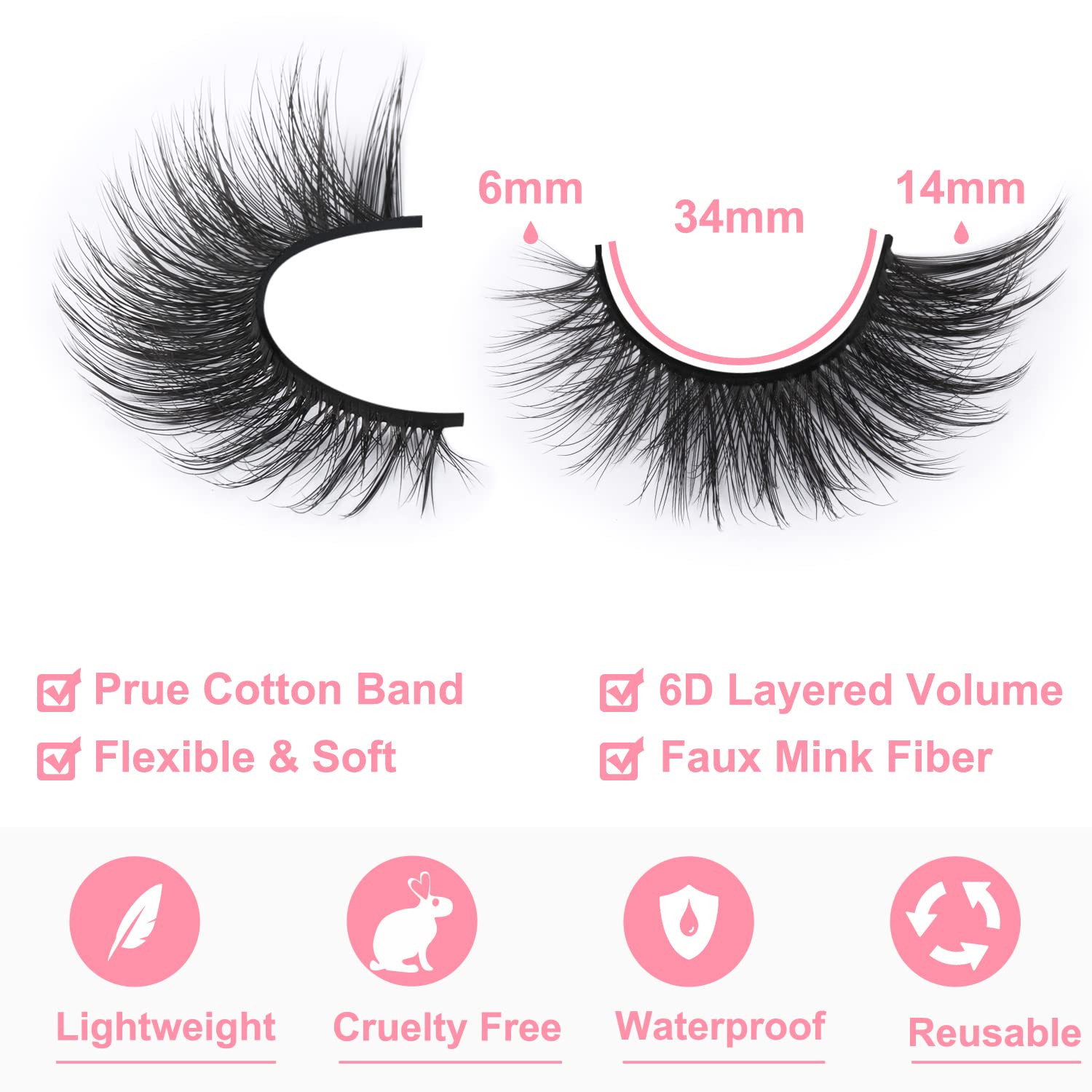 Kiromiro pestañas 14 mm estilo ojo de gato para mirada definida.