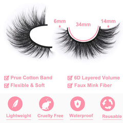 Kiromiro pestañas 14 mm estilo ojo de gato para mirada definida.