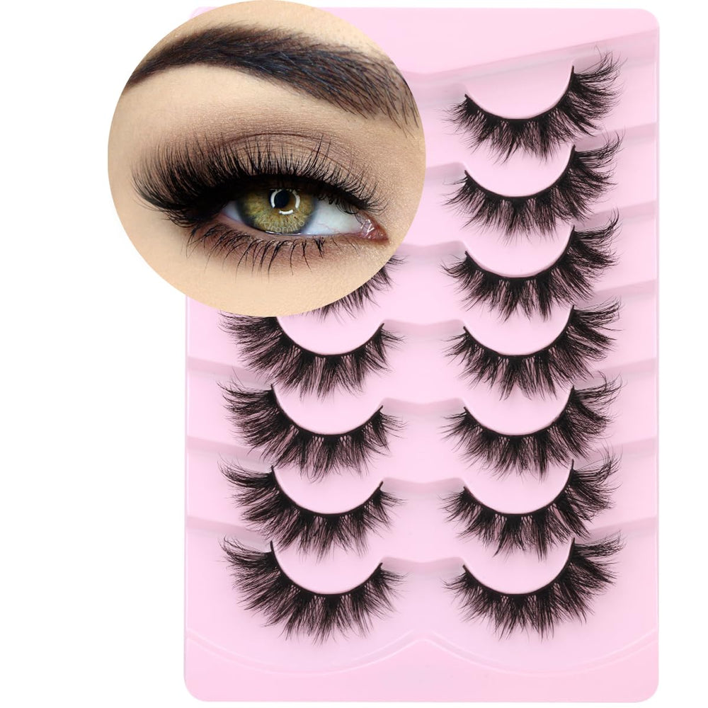 Kiromiro pestañas falsas wispy 3D con volumen cat eye 18mm para mirada definida
