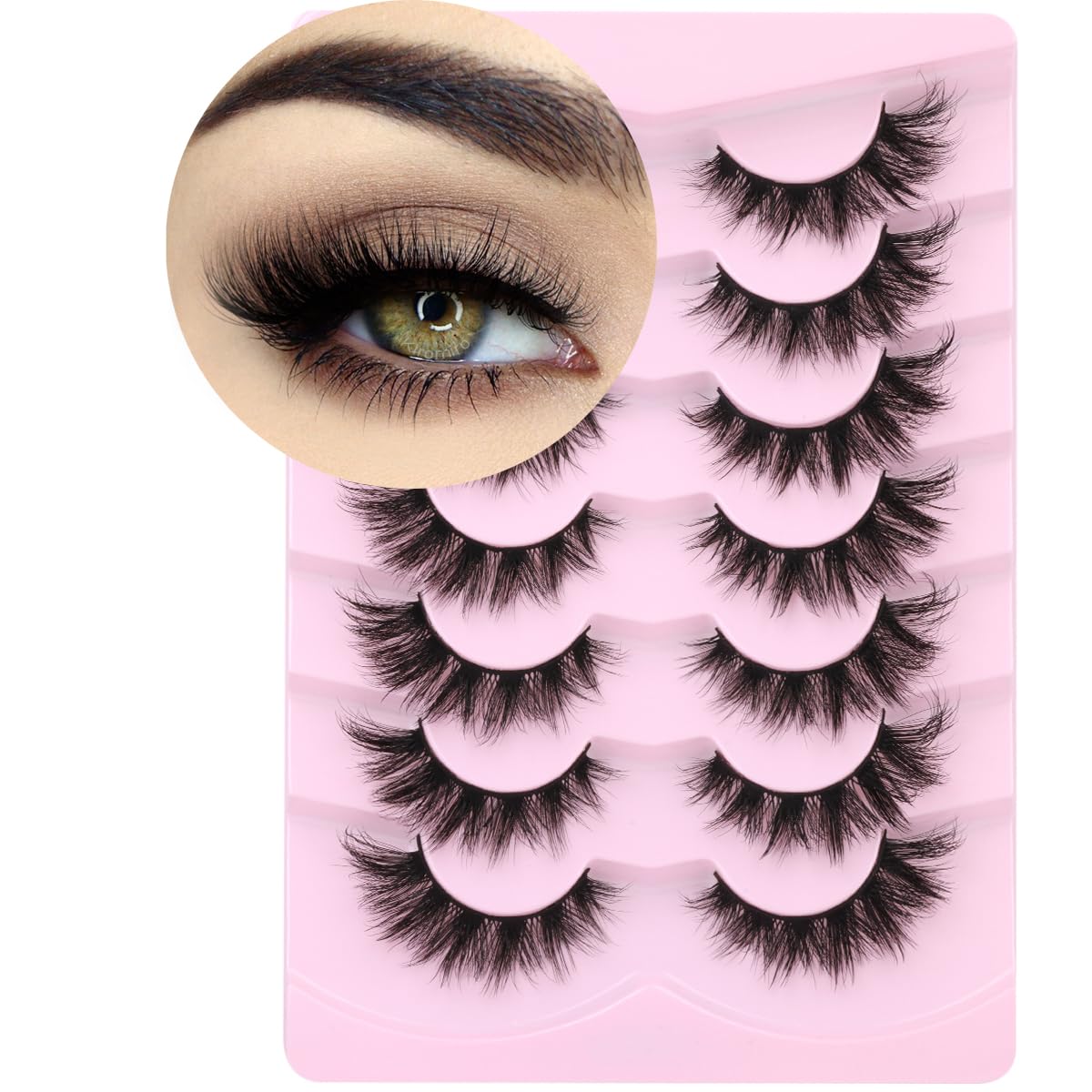 Kiromiro pestañas falsas wispy 3D con volumen cat eye 18mm para mirada definida