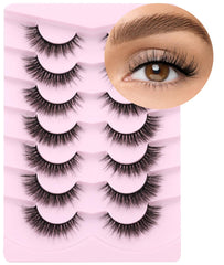 Pestañas Kiromiro faux mink naturales de 8-15 mm para un look suave diario.