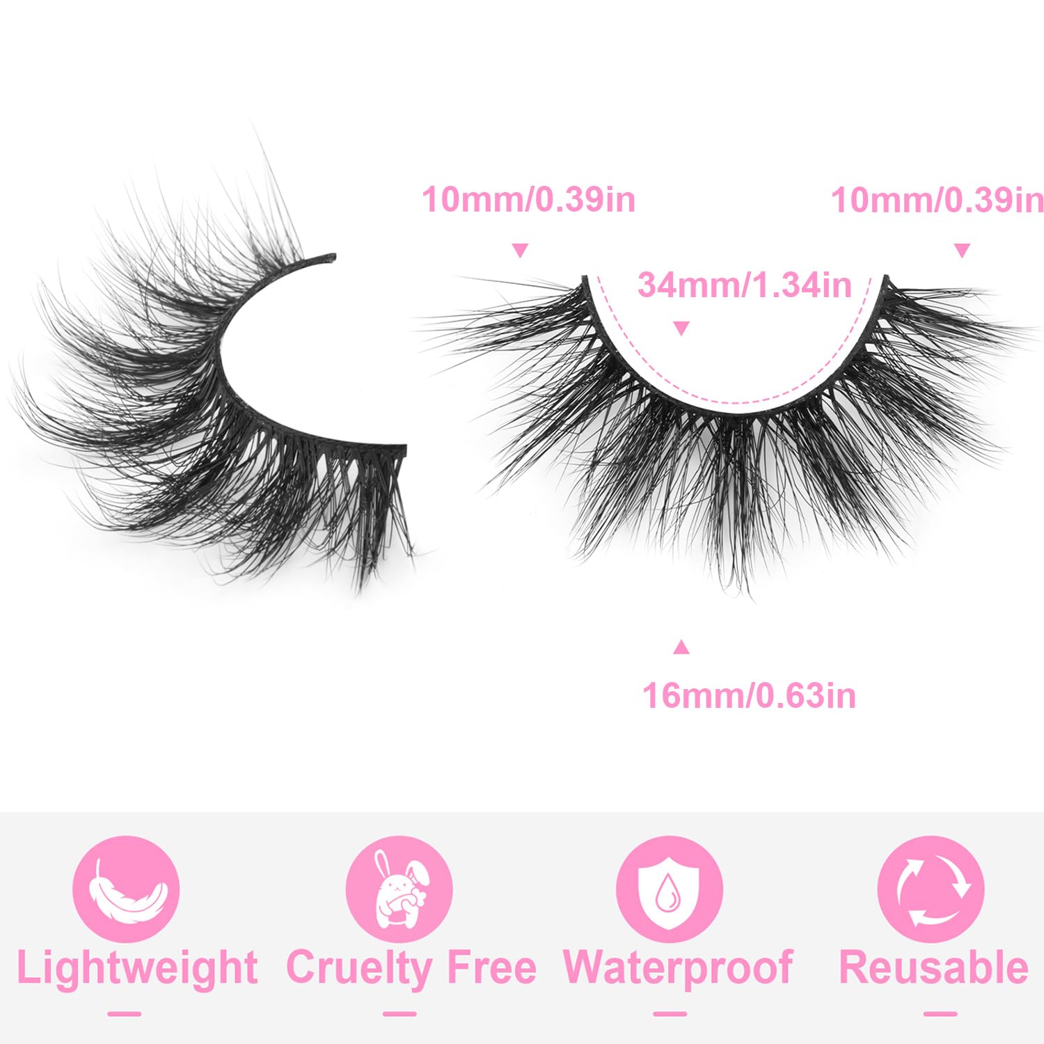 Kiromiro pestañas hechas a mano con fibra faux mink para acabado natural