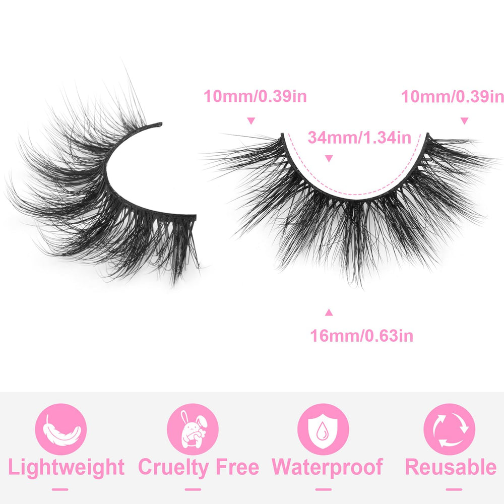 Kiromiro pestañas hechas a mano con fibra faux mink para acabado natural