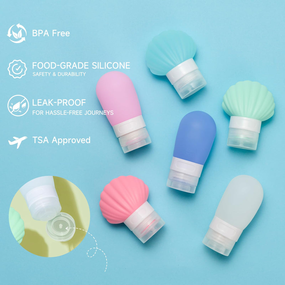KISMETICS set de 3 botellas reutilizables para viajes de negocio o placer.