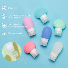 KISMETICS set de 3 botellas reutilizables para viajes de negocio o placer.