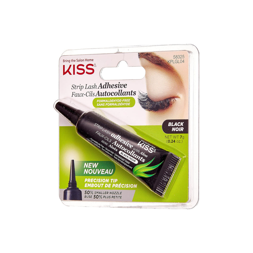 KISS adhesivo de pestañas con aloe; fijación duradera para apariencias naturales.