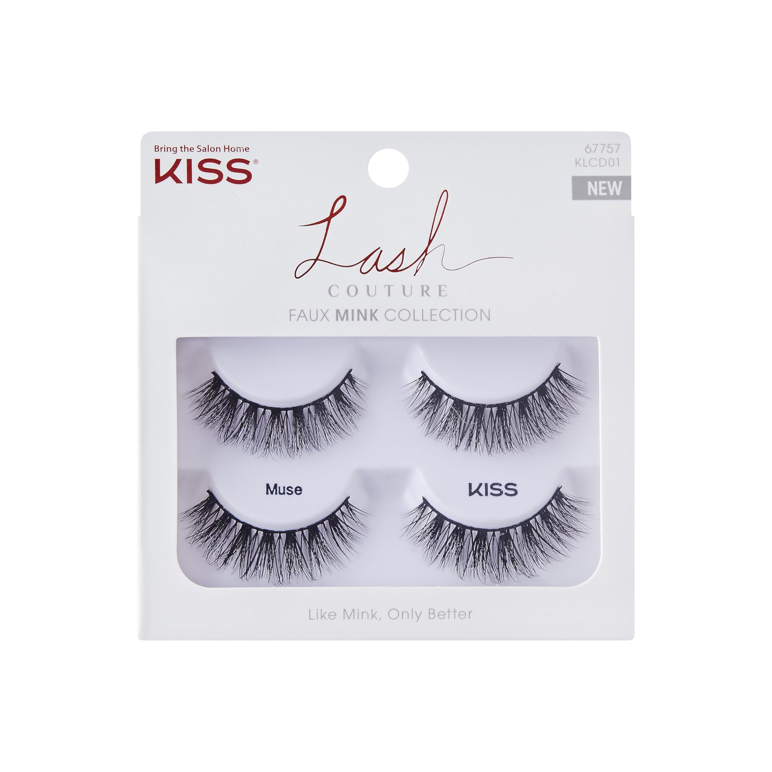 KISS Faux Mink Muse 14mm doble pack para looks naturales y duraderos