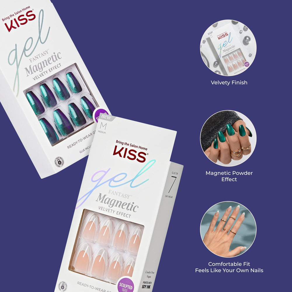 KISS Gel Fantasía: 28 uñas incluidas para manicura completa en casa.