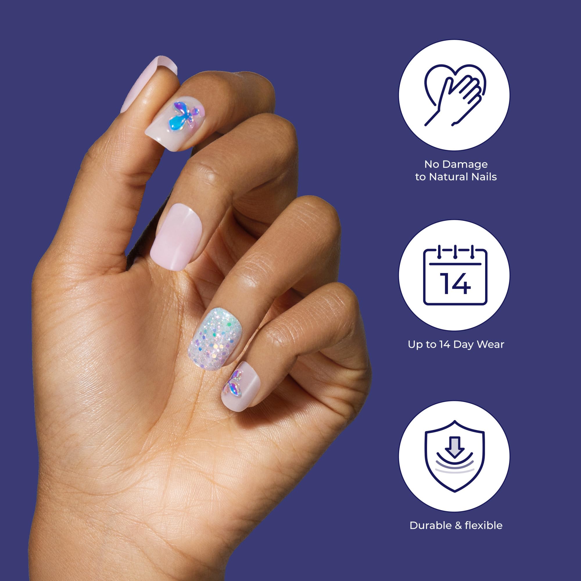 KISS Gel Fantasía: forma ataúd para estilo contemporáneo y elegante.