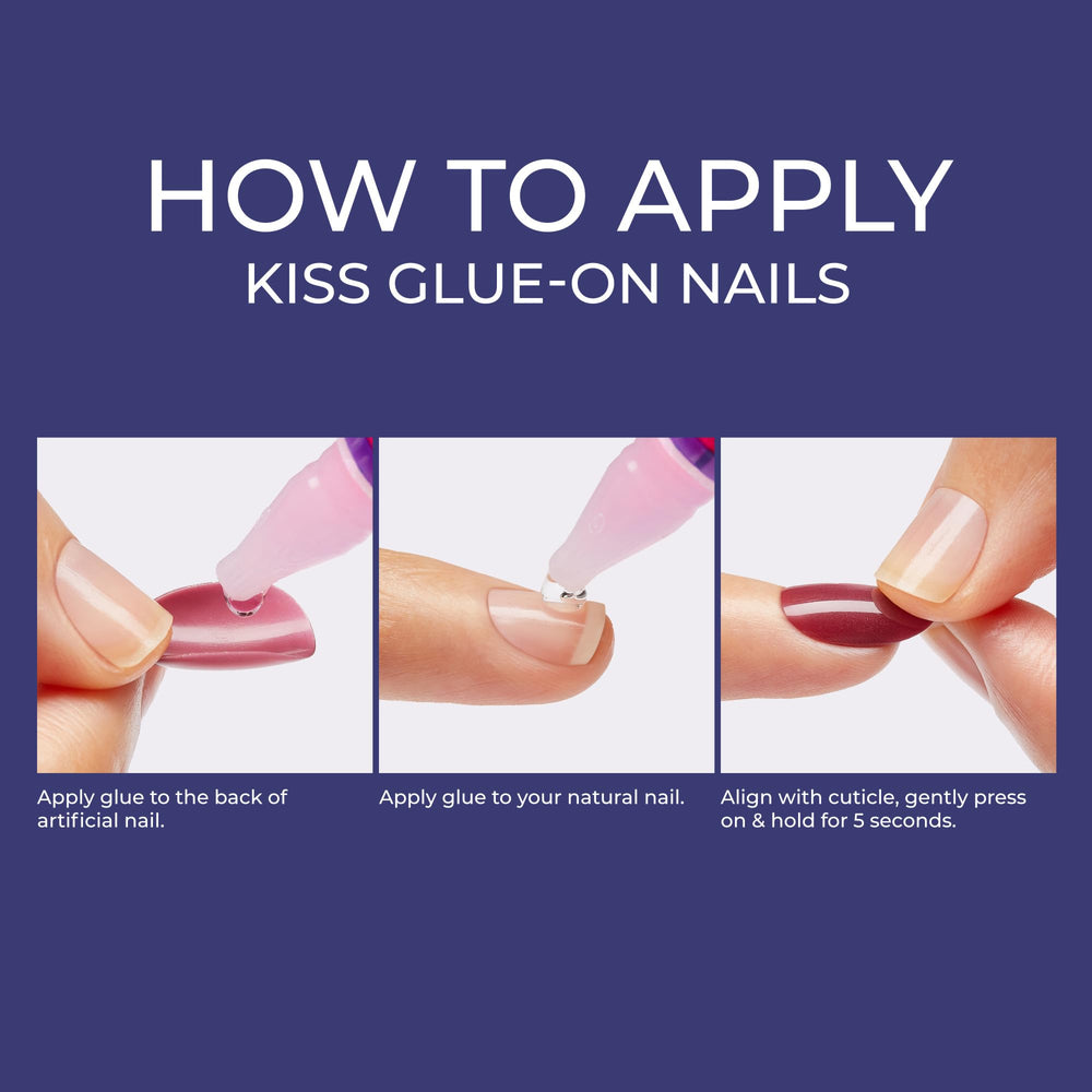 KISS Gel Fantasía: uñas rosadas medias con aspecto natural para diario.
