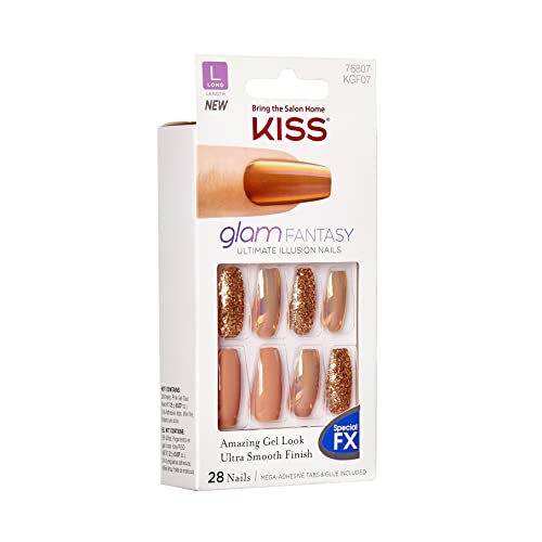 Adhesivos Kiss Glam Fantasy para una fijación duradera y fácil.