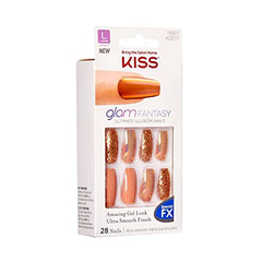 Adhesivos Kiss Glam Fantasy para una fijación duradera y fácil.