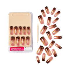 Brillo marrón oscuro con purpurina en uñas KISS Gel Glam para eventos