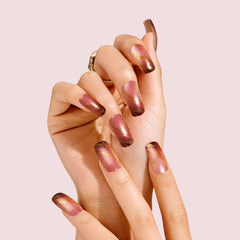 Uñas cuadradas de tamaño medio de KISS Gel Glam para uso diario