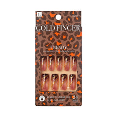 KISS Gold Finger Gel Glam Frances marrón brillo para un look elegante