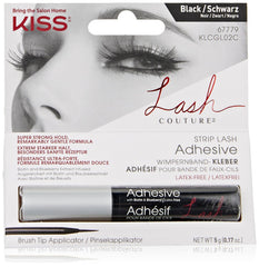 KISS Lash Couture: adhesivo negro con pincel para fijacion precisa y duradera.