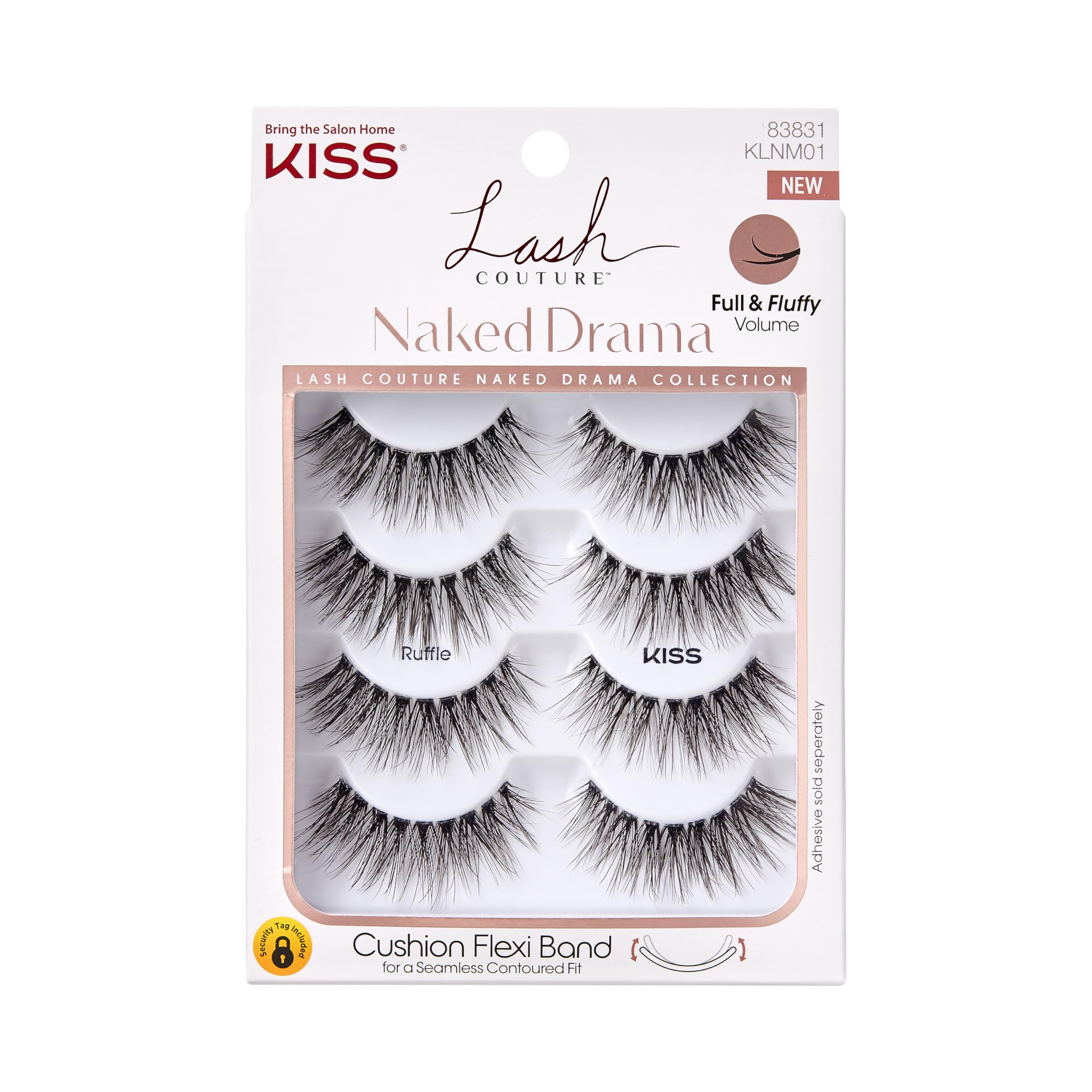 KISS Lash Couture Naked Drama Ruffle, banda Cushion Flexi para ajuste cómodo.