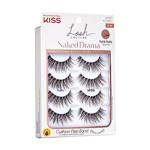 KISS Lash Couture Naked Drama Ruffle, pestañas de volumen total para una apariencia glamorosa.