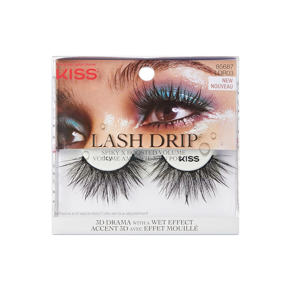 KISS Lash Drip primer plano: pestañas icy con efecto mojado y volumen