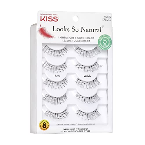 KISS Looks So Natural Sultry 12 mm, estuche de almacenamiento protege la forma.