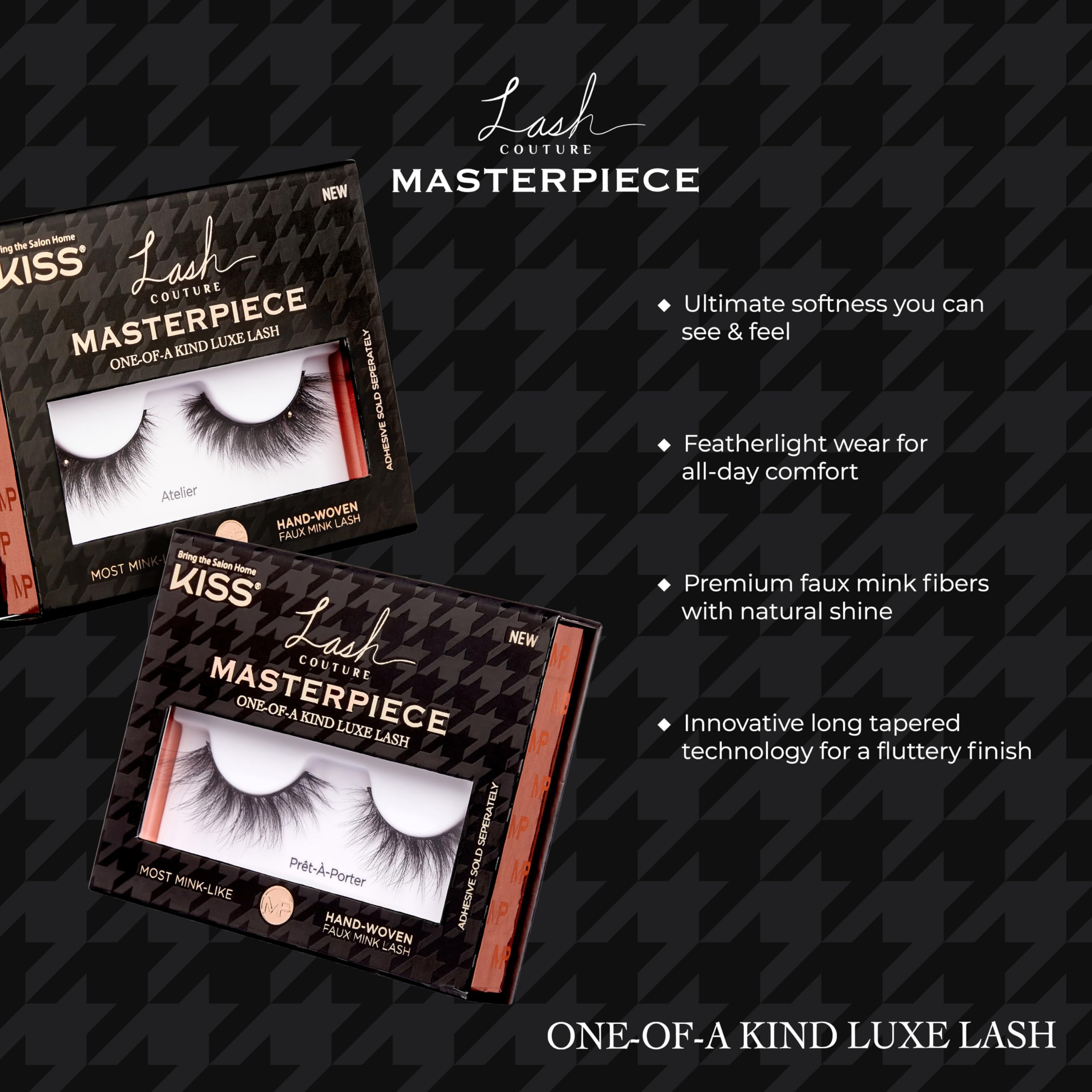 KISS Masterpiece: fibras faux mink suaves con brillo lujoso