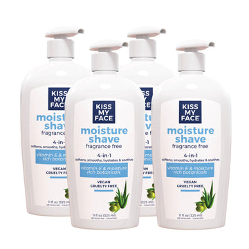 kiss my face crema afeitado hidratante en botella 11oz para piel sensible