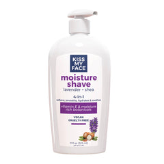 Kiss My Face crema hidratante para afeitado con lavanda y manteca de karité.