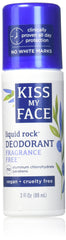 Desodorante líquido Kiss My Face, botella sin fragancia para uso diario y protección discreta.