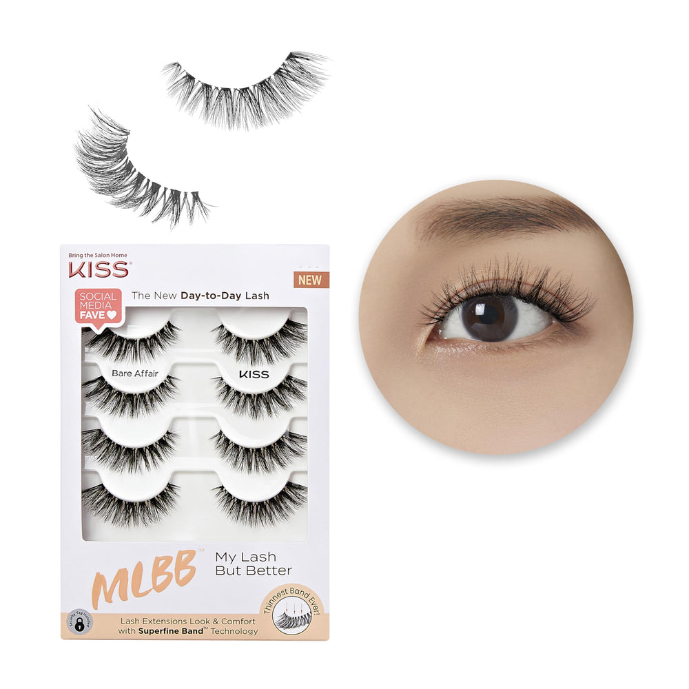 KISS My Lash Bare Affair con banda ultrafina para un look natural y cómodo.
