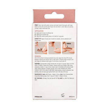 KISS Pegamento gel rosado de 2 g para fijar las uñas con facilidad.