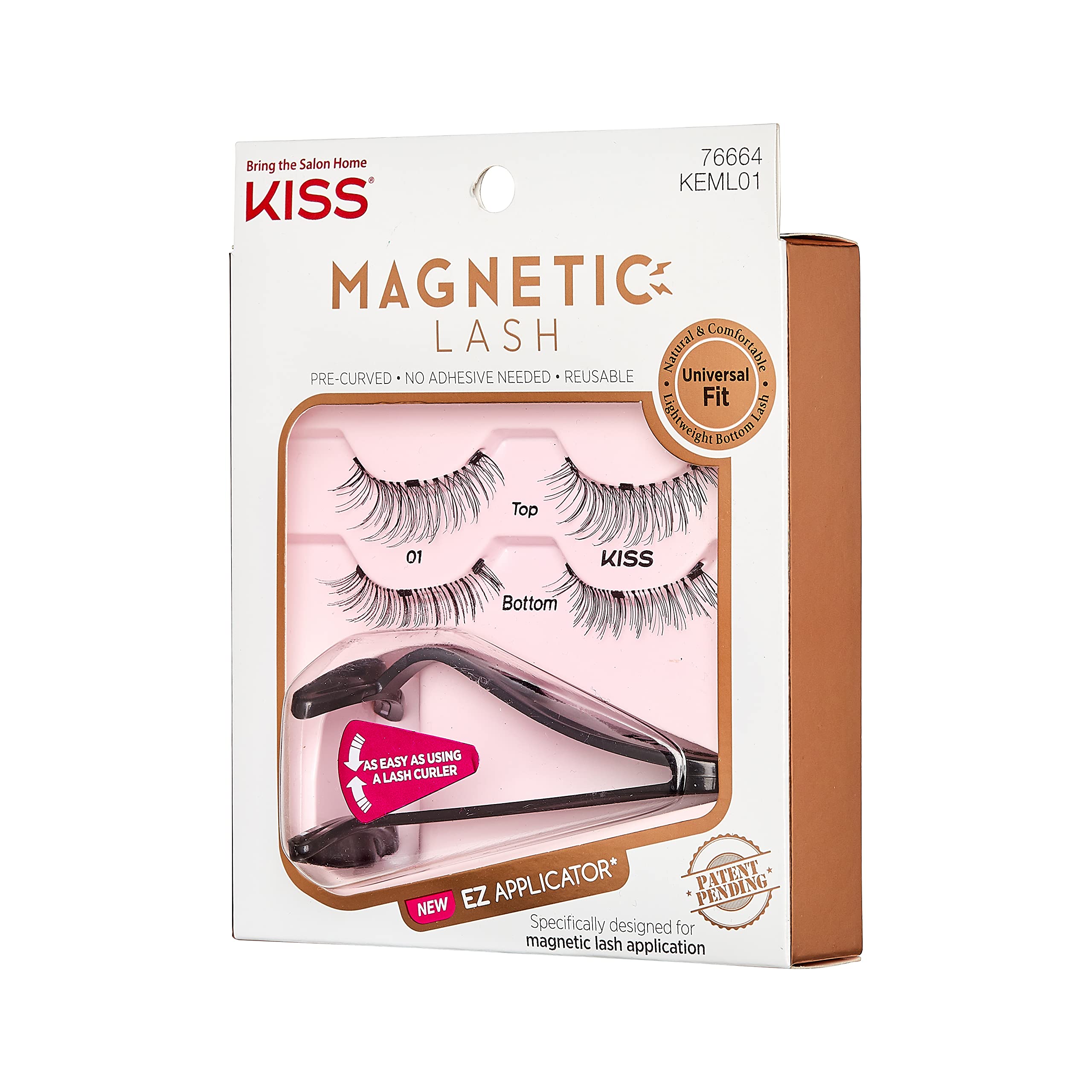 Pestañas magnéticas KISS ligeras para uso diario.