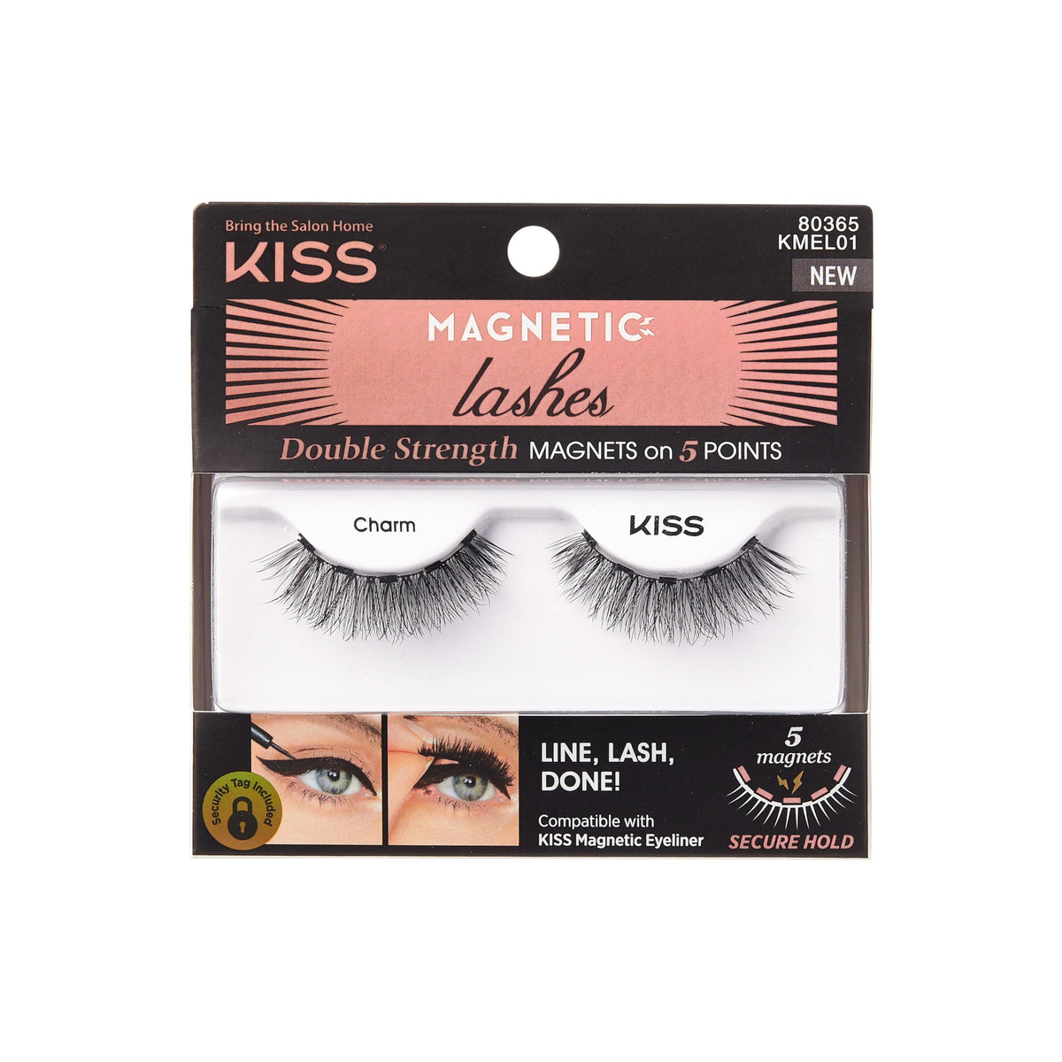 KISS Pestañas Magnéticas Charm sobre el ojo, fijación segura sin pegamento