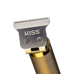 KISS Precision Blade: carga rápida con cable USB para sesiones sin interrupciones.