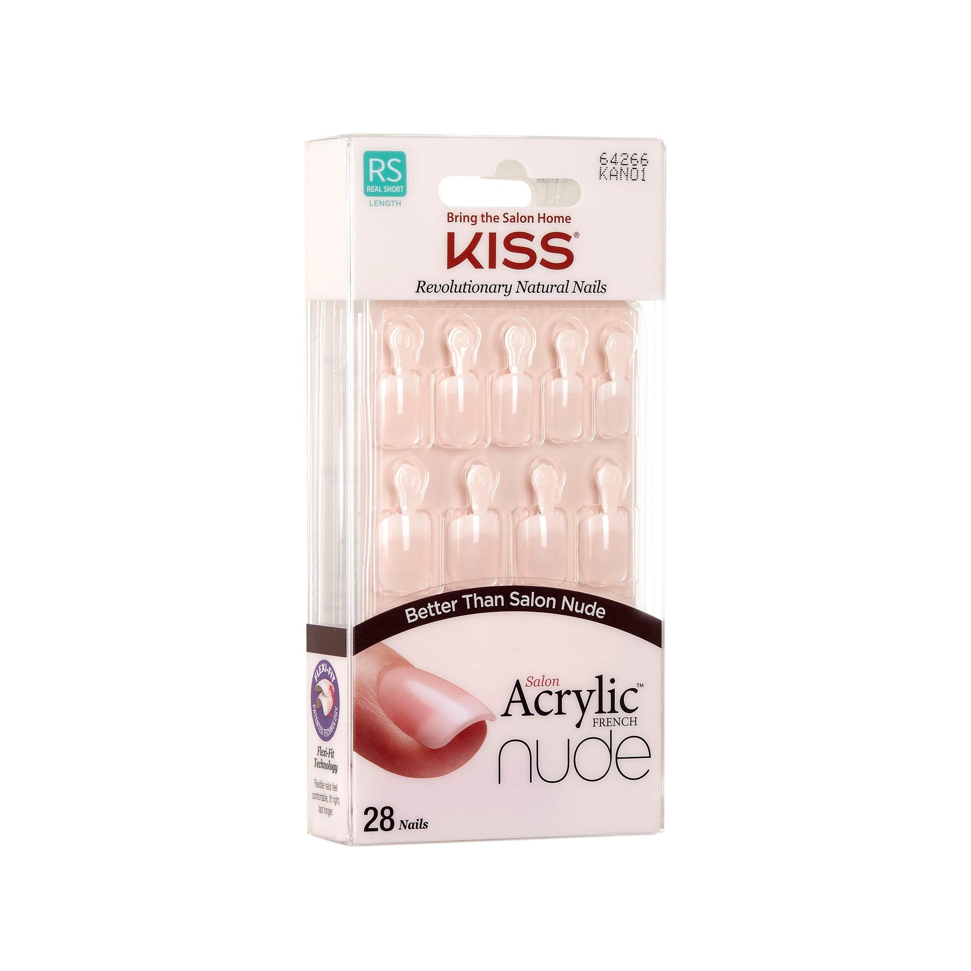 KISS Kiss Salon aplicación fácil de uñas acrílicas francesas en tono natural