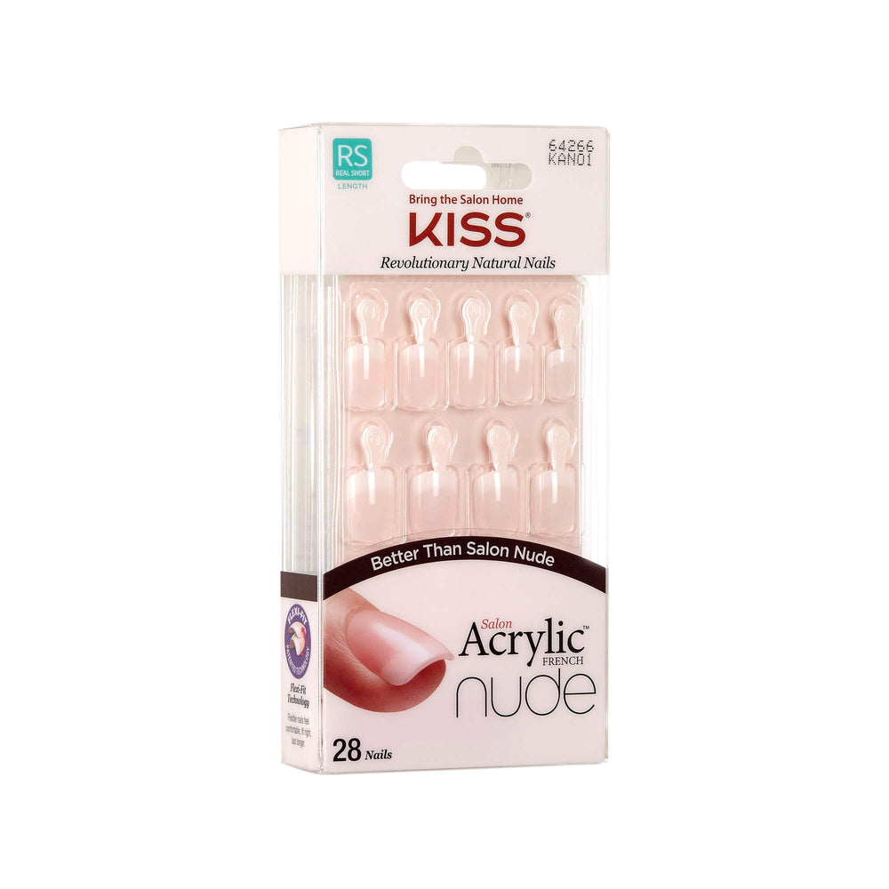 KISS Kiss Salon aplicación fácil de uñas acrílicas francesas en tono natural
