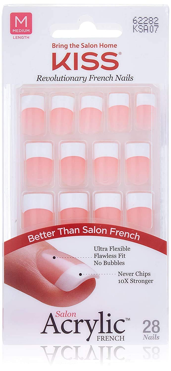 Kiss-Salon Acrílico Frances Kit Mediano: ideal para un francés clásico duradero.