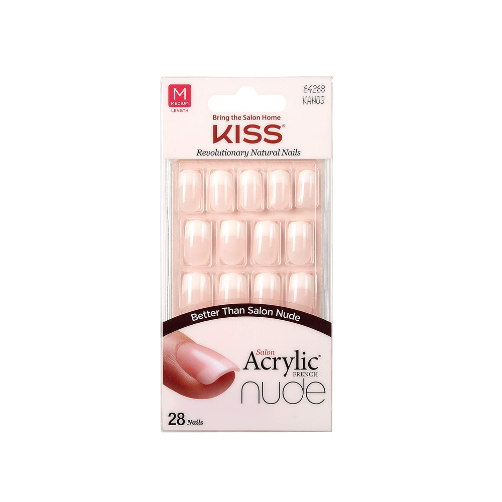 KISS Kiss Salon acrílico acabado francés natural, ajuste sin costuras para estilo suave.