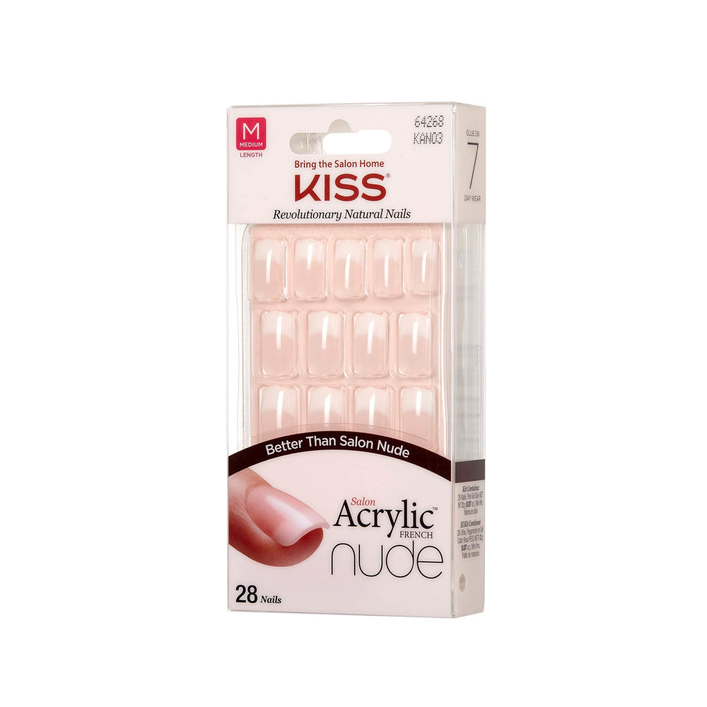 KISS Kiss Salon acrílico acabado francés natural, punta firme y duradera.