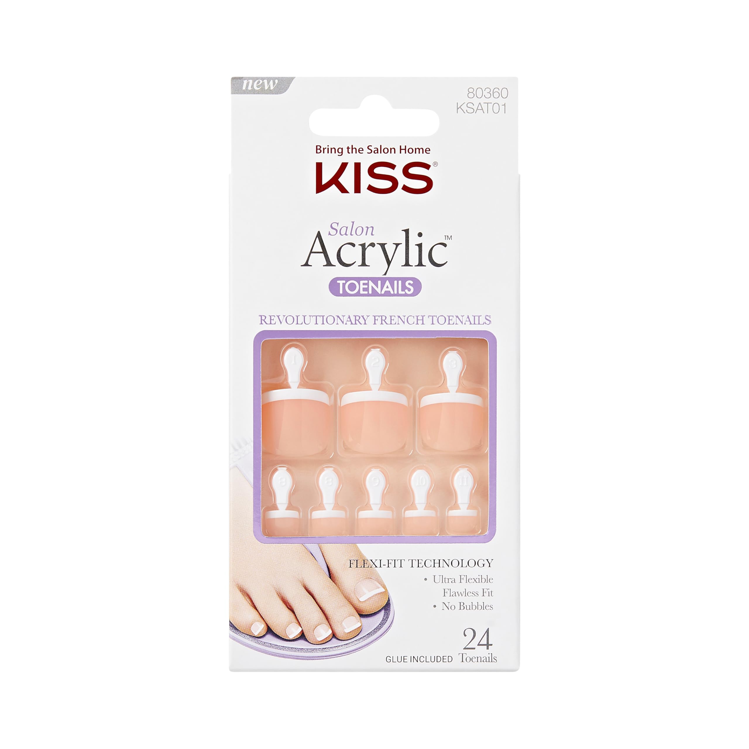 KISS Salon Acrylic uñas-pies: aplicación rápida para un look impecable.